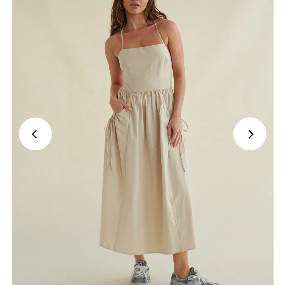 Elegant Cream American threads dress